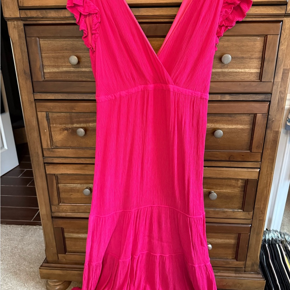 Marie Oliver Fuchsia Ruffle Dress
